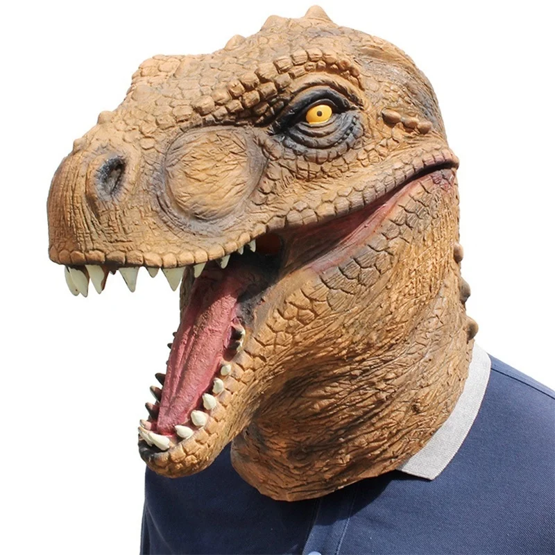 Tyrannosaurus Rex Latex Mask Halloween Party Cosplay Dinosaur Mascaras De Latex Realista Animal Maske Masquerade Party