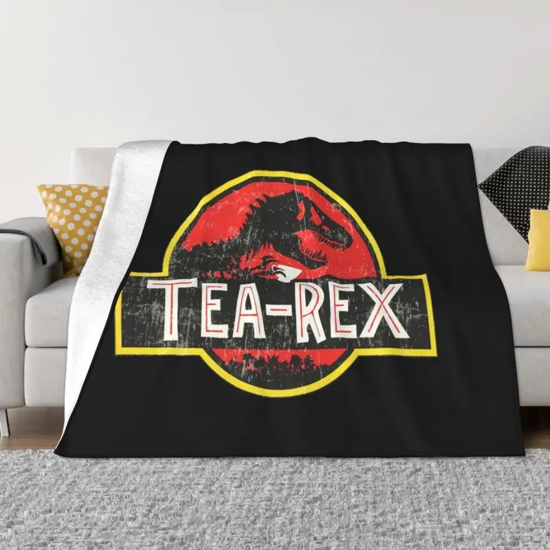 Tea-Rex I Tyrannosaurus Teafun Rex Dinosaur Dinosaurs Blanket Quilt Bedspread Microfiber Bedding Supply Family Expenses
