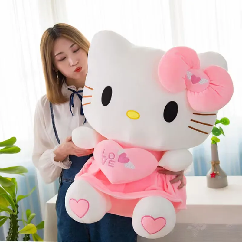 20-70Cm Big Size Sanrio Peluche Hello Kitty Peluche Room Decor Peluche Bambole Sanrio Hello Kitty Peluche Ragdoll Kid Gift