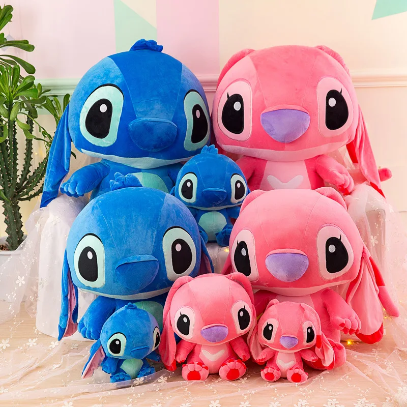 Big Size Lovely Disney Stitch Peluche Kawaii Soft Blue Pink Elf Disney Stitch Farcito Doll Stitch Plushies Anime Ragdoll Gift