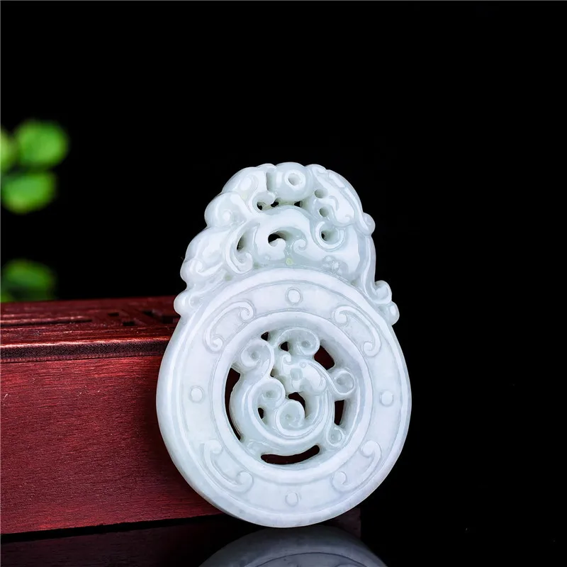 Natural Jade A Cargo Waxy Hollow Antique Dragon Pendant Per Uomini E Donne Doppio Ciondolo In Giada Coraggioso E Audace.