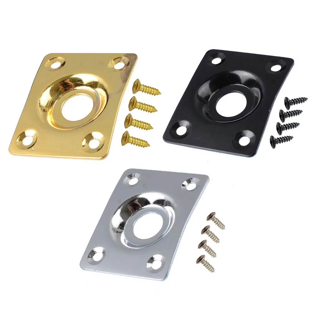 Piastra Jack Rettangolare Per Les Paul Tele Style Chitarre Elettriche Chrome/Black/Gold 36.8*28.8Mm Accessori Per Chitarra Elettrica