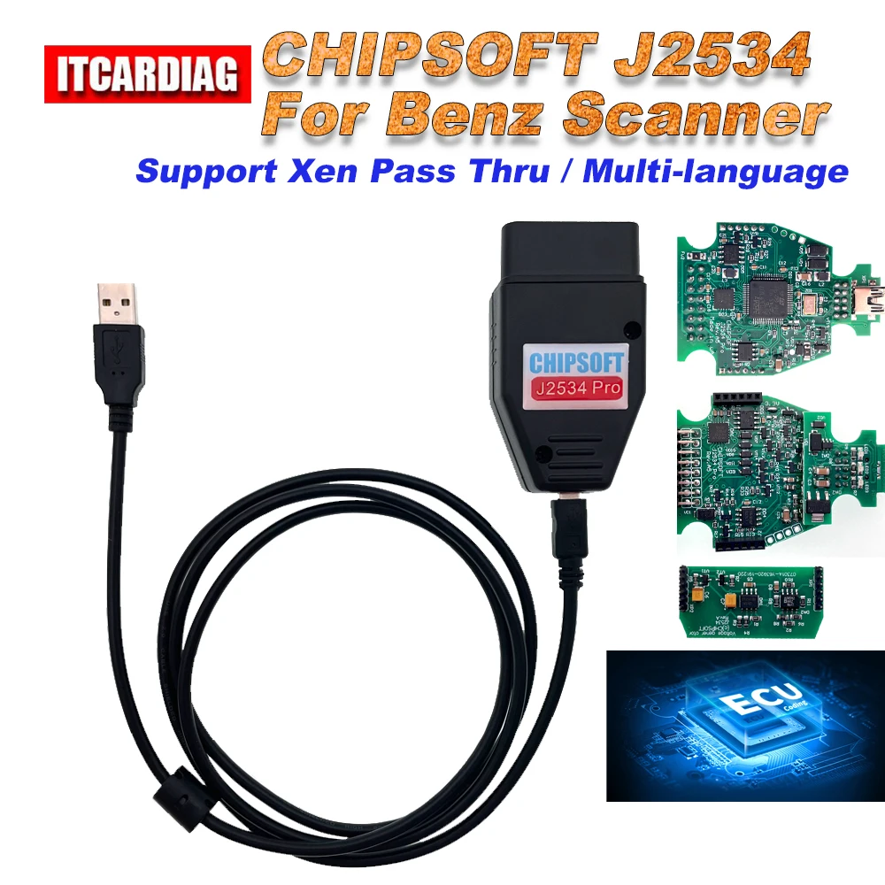 Chipsoft J2534 Pro Vci Cavo Diagnostico Per Mercedes Benz J2534 Passthru Scanner Simulator Mode Obd 2 Obd2 Strumento Diagnostico Per Auto