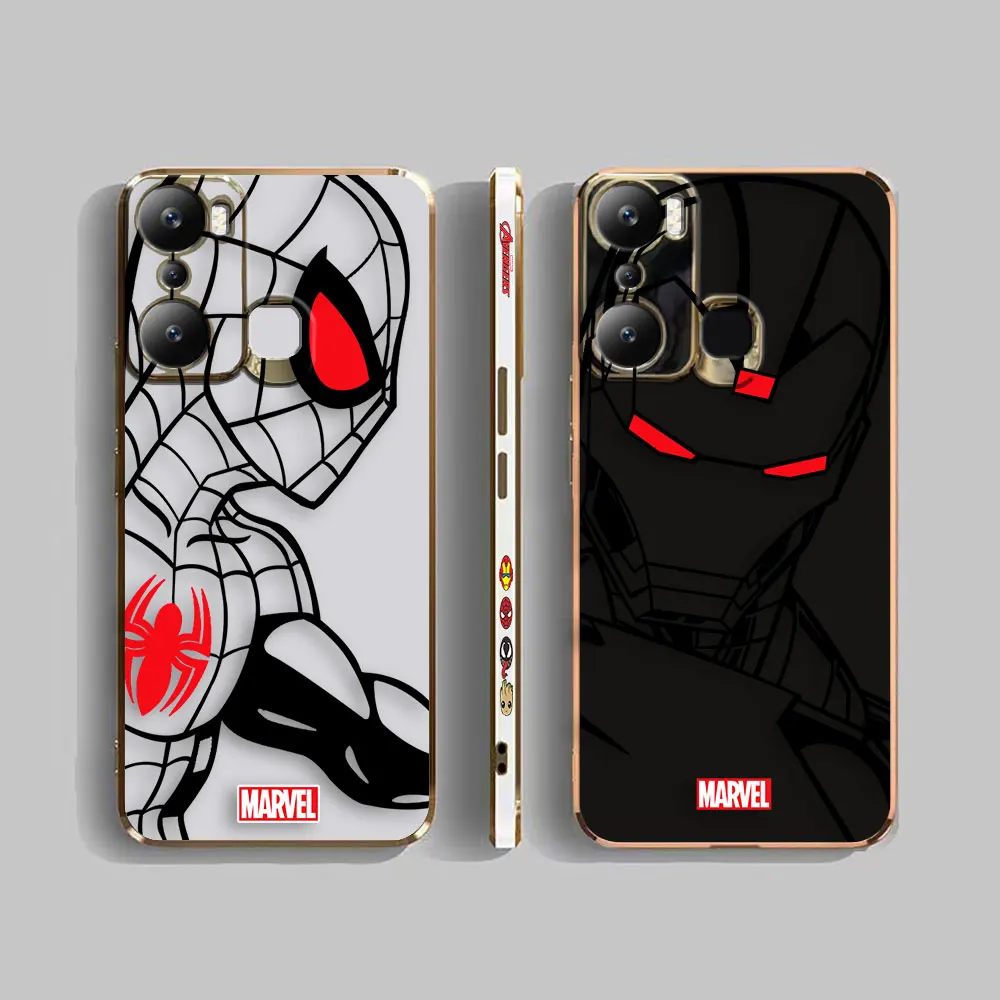 Cover Smooth E-Tpu Custodia Per Telefono Infinix Hot 40I 30I 30 20 20S 20I 12 12I 11 10 10S 10I 9 Play Pro Case Line Spider Marvel Iron Man