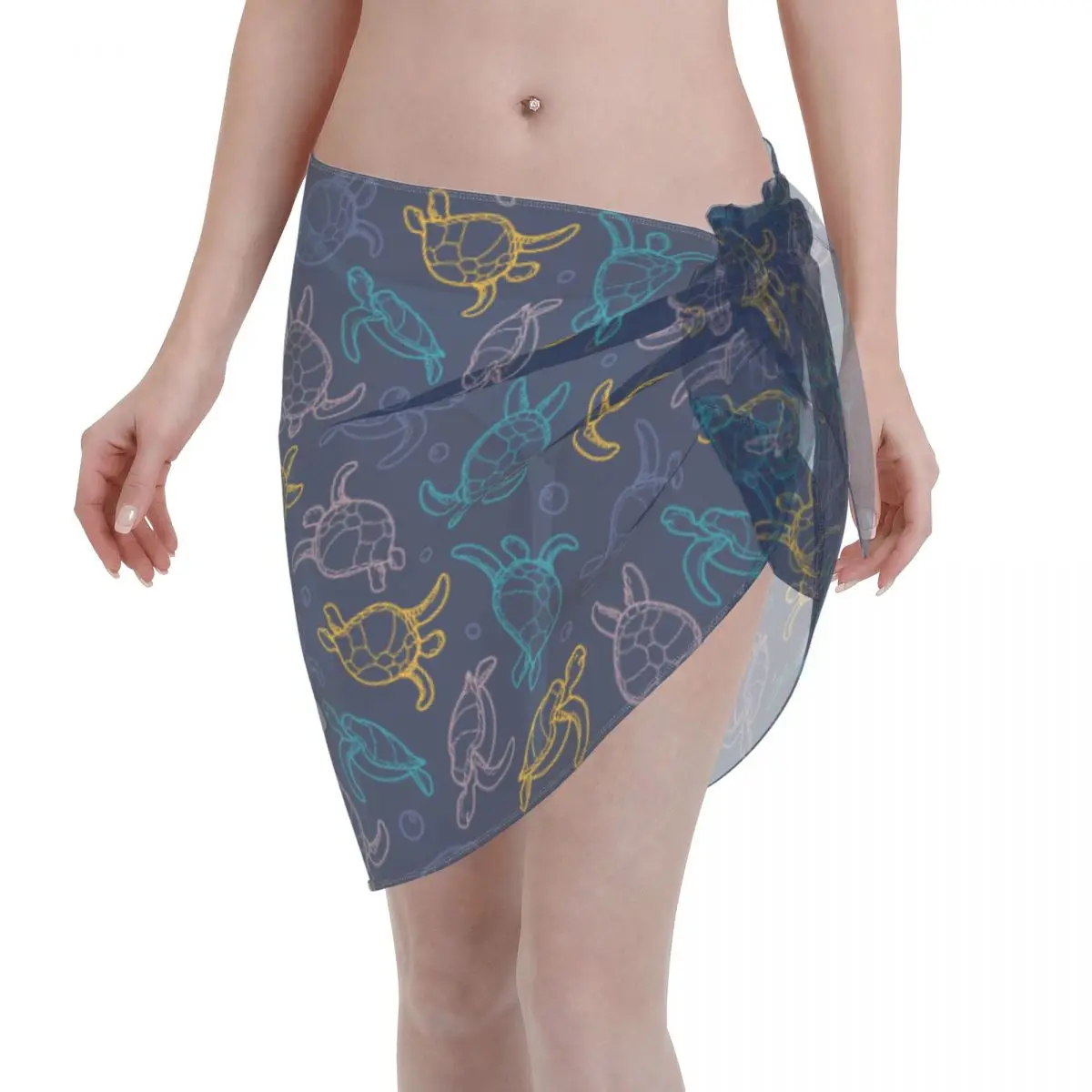 Colorful Sea Turtle Animal Swimwear Pareo Scarf Cover Ups Women Sexy Ladies Skirt Bikini Cover Up