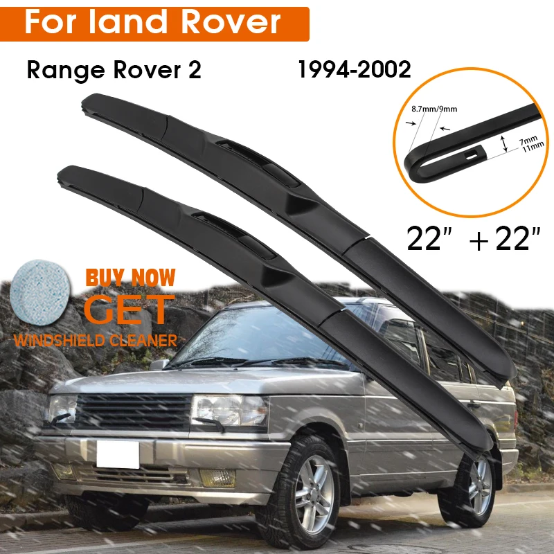 Car Wiper For Land Rover Range Rover 2 1994-2002 Windshield Rubber Silicon Refill Front Window Wiper 22"+22" Auto Accessories