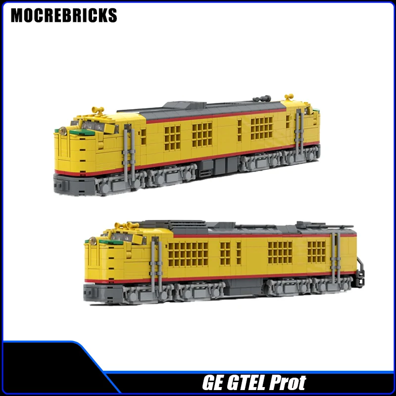 City Train General Electric Prototype Dual End Gas Turbine Locomotiva Head Pocket Edition Building Block Model Brick Toys