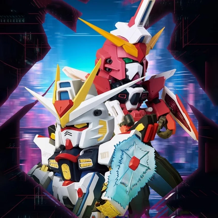 Anime Gunpla Blind Box Qmsv Mini Gundam Seed Series Assemblaggio Modello Action Figures Giocattoli Ornamenti Mystery Box Regalo Creativo