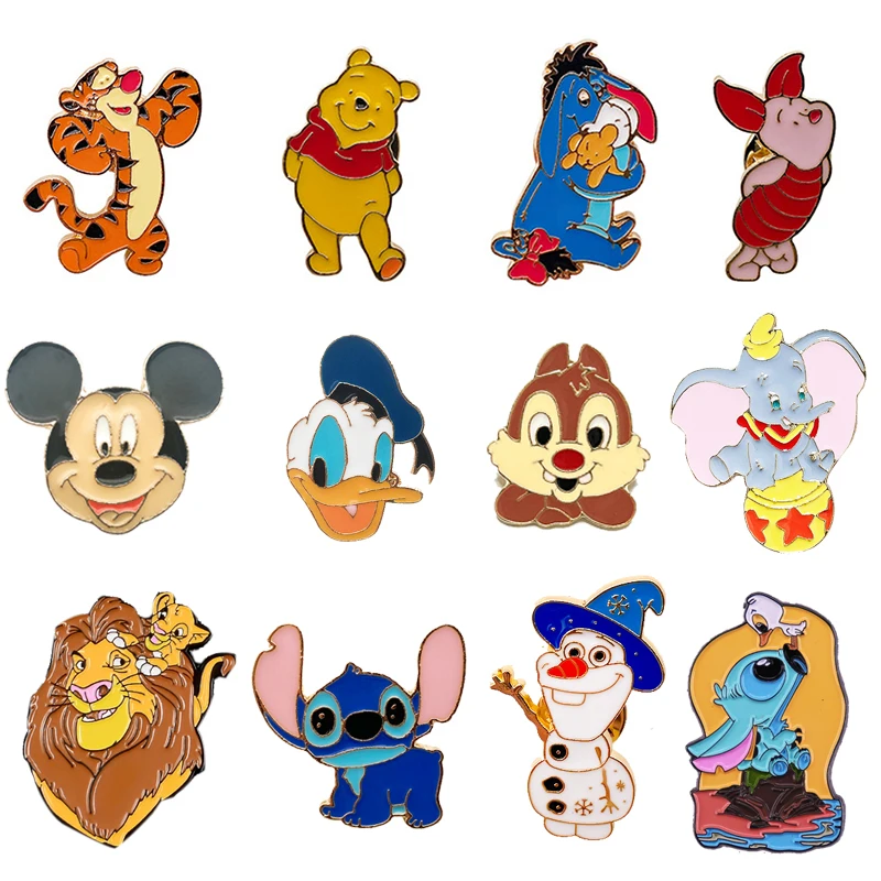 Disney Mickey Mouse Pooh Chip Carino Smalto Pin Stitch Spilla Borsa Spilla Cartoon Badge Zaino Decorazione Bambini Regalo Accessorie