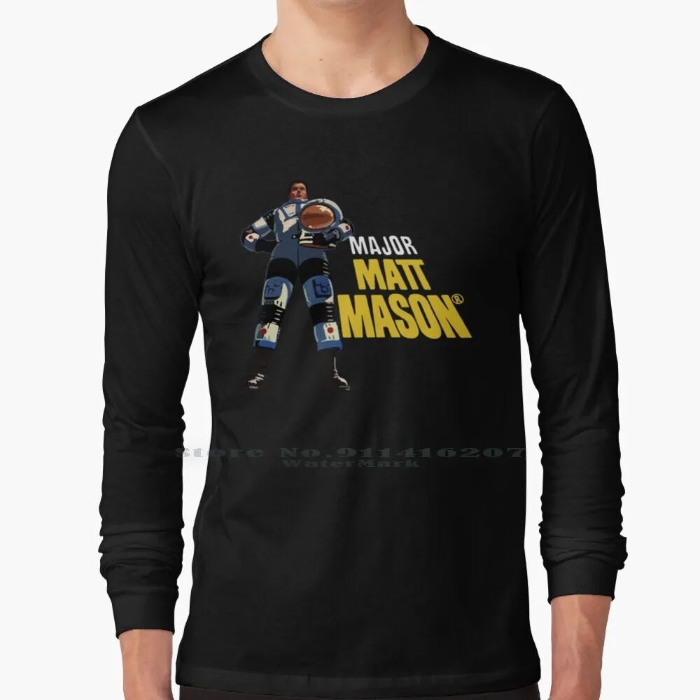 Major Matt Mason T Shirt 100% Puro Cotone Major Matt Mason Space Cannon Vintage Toy Retro The 60S Outer Moon Sun Astronaut