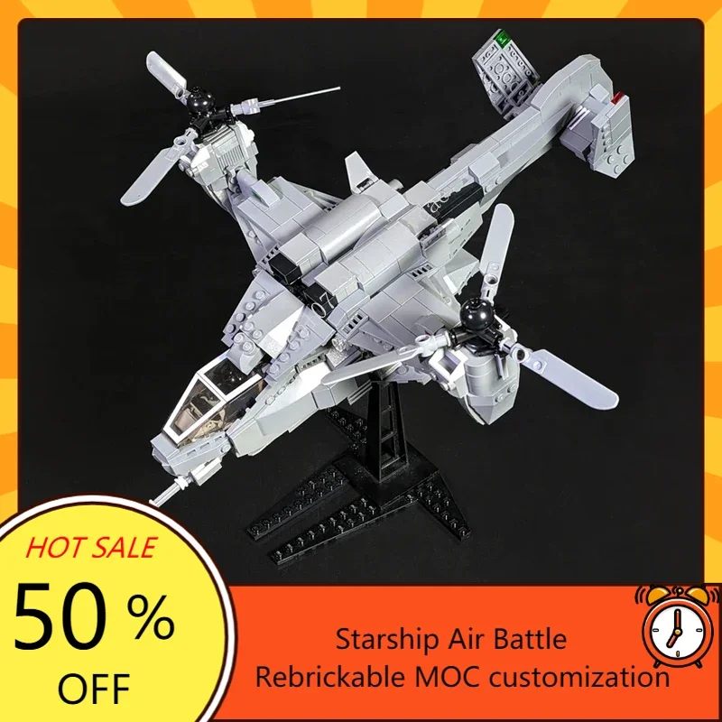 685 Pz Moc Space Battle Series Uh-144 Falcon Twin-Rotor Elicotteri Modello Building Blocks Tecnologia Mattoni Assemblaggio Giocattoli Regali