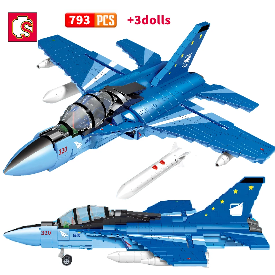 Sembo 793Pcs Fighter Military City Airplane Building Blocks L-15 Falcon Advanced Trainer Aircraft Bricks Regali Giocattoli Per Bambini