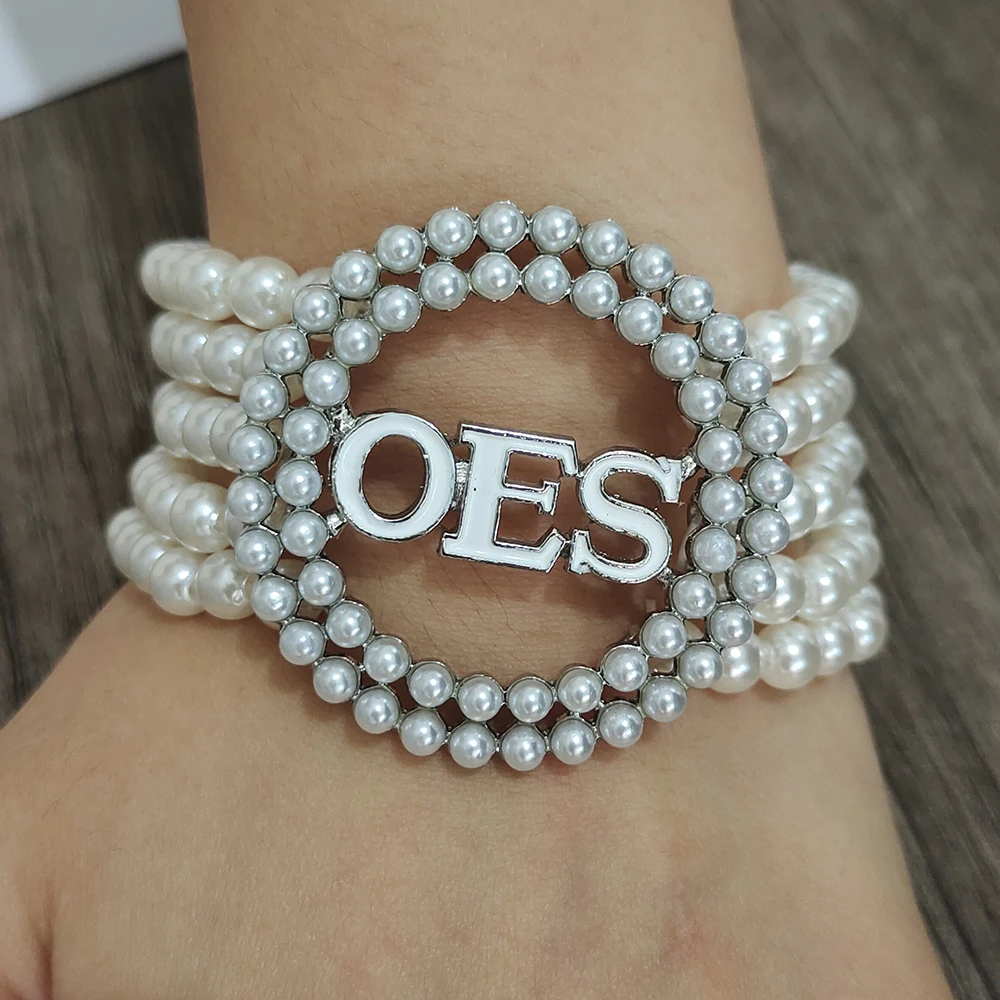 Fashion Oriental Star Association Jewelry Oes Letter Pearl Bracciale