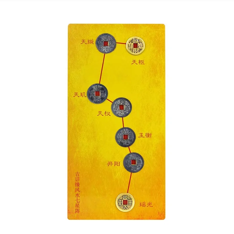 Lucky Chinese Feng Shui Coin Good Fortune Ancient Oriental Emperor Coins Money Wealth Ornament Ching Seven Star Home Decoration