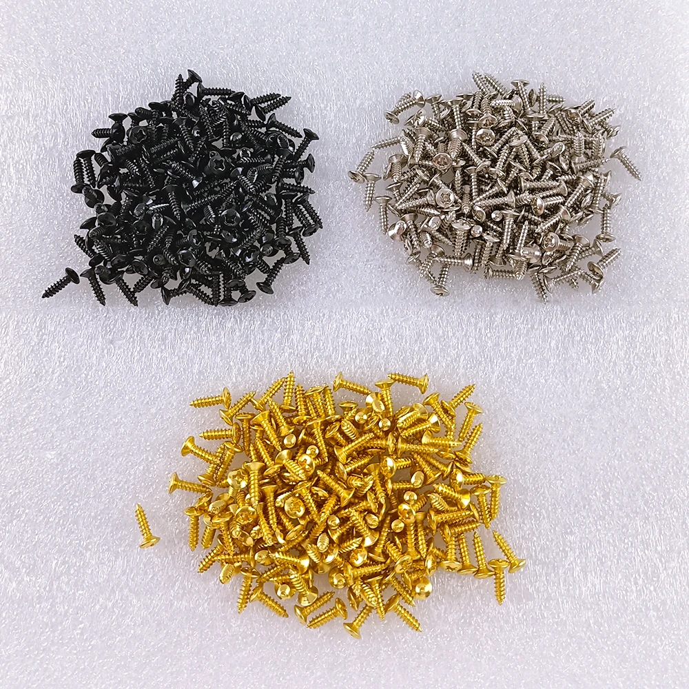 100Pcs 3*12Mm Bass Guitar Pickguard Screws Cavity Cover Jack Cover Plate Screw For St Tl Electric Guitar Accessories
