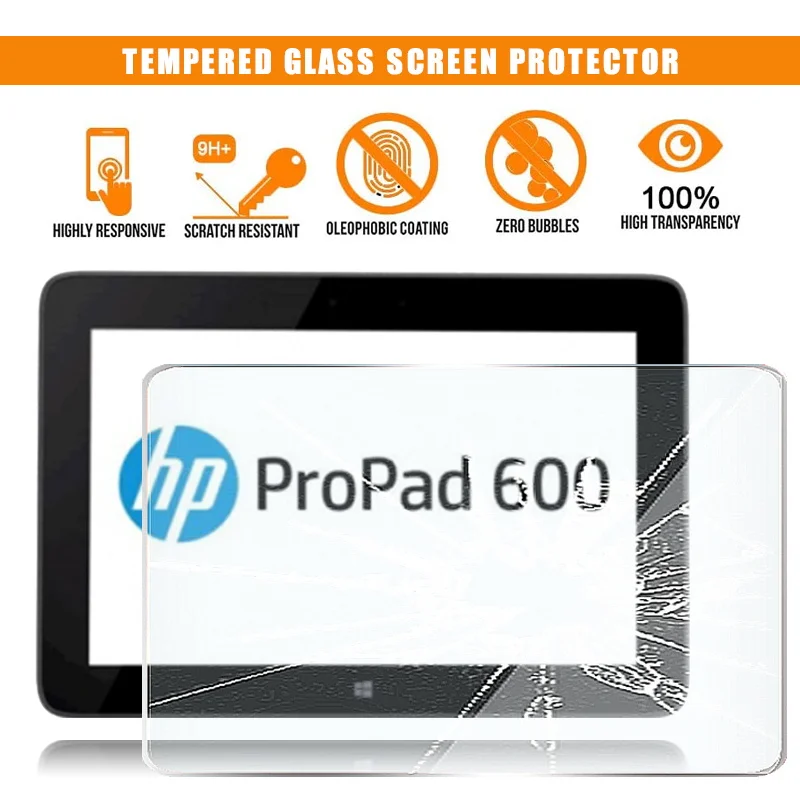 Per Hp Propad 600 10.1 "Pellicola Proteggi Schermo In Vetro Temperato Per Tablet 9H Premium Resistente Ai Graffi Hd Clear Cover