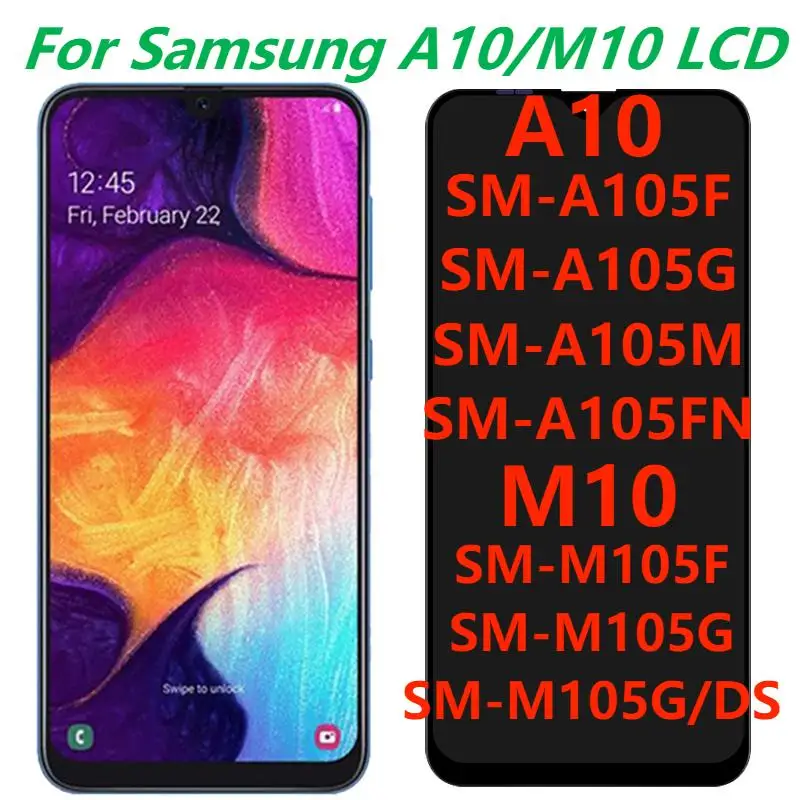 6.2  Original For Samsung Galaxy A10 M10 Lcd Display With Frame Sm-A105 Sm-M105 Touch Screen Digitizer Assembly Replacement