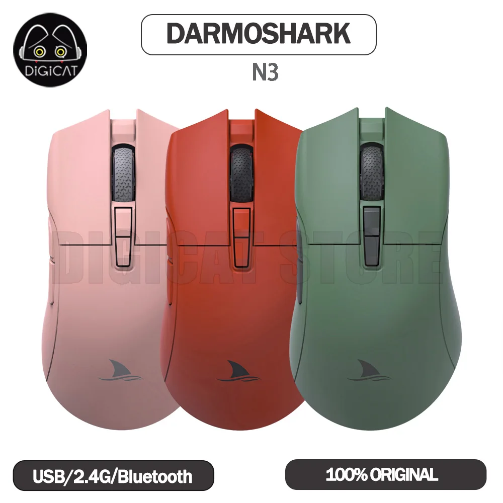 Darmoshark N3 Wireless Gamer Mouse Gaming Optical 2.4G Leggero Pam3395 Mouse Per Computer 26000Dpi 7 Pulsanti Per Laptop/Mac/Win