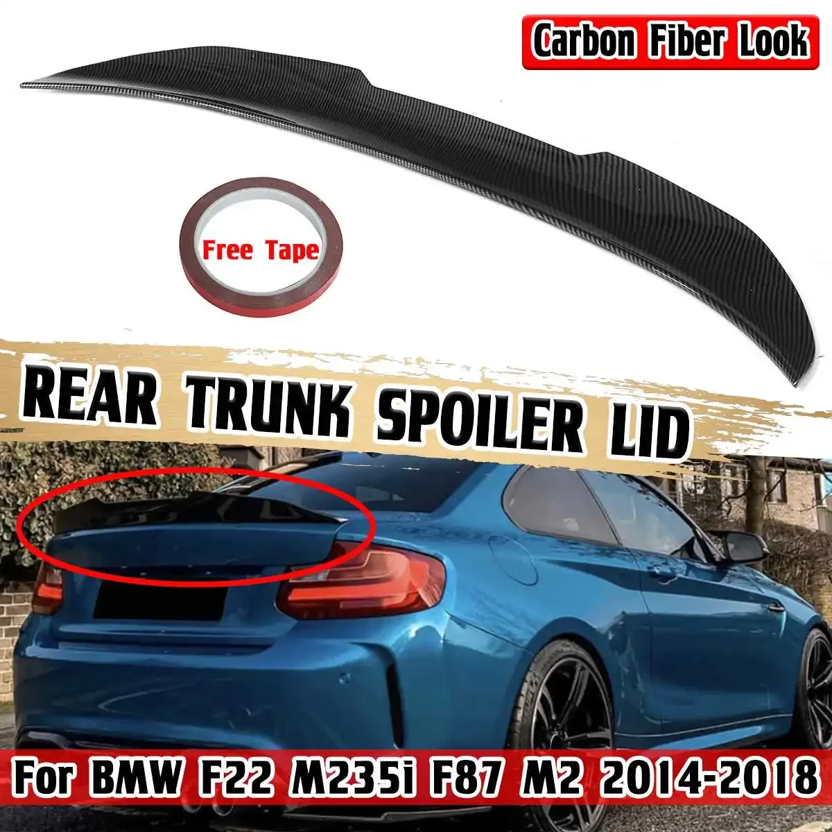 Alta Qualità F22 Car Rear Trunk Boot Lip Wing Lip Per Bmw F22 M235I F87 M2 2014-2018 Psm Style Rear Roof Lip Spoiler Body Kit