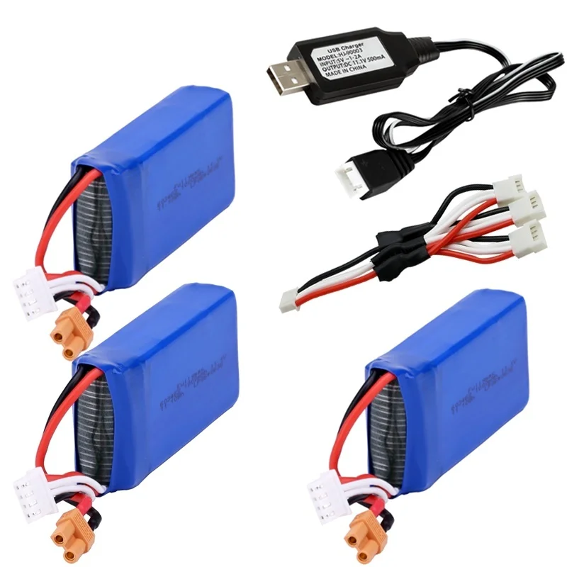Aggiorna Caricabatterie Lipo 11.1V 1100Mah/1300Mah Per Xk X450 Fpv Rc Aeroplani Pezzi Di Ricambio Batterie 3S 11.1V Per X450