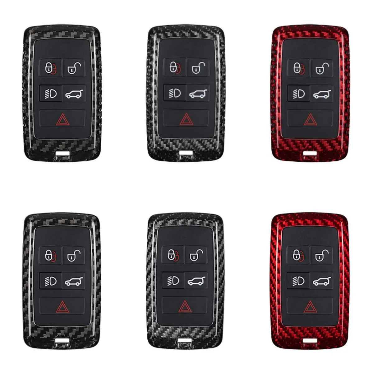 T-Carbon Carbon Fiber Car Remote Key Case Cover Shell Fob Fit For Land Rover Range Rover Evoque Discovery Sport Velar Per Jaguar