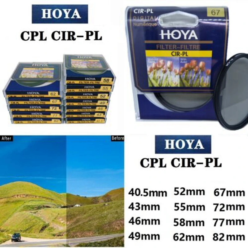 46Mm Hoya Filtro Polarizzatore Circolare Cir-Pl Cpl Per Nikon Canon Sony Fuji Lens Cpl Fujida Cpl Filtro Molletta Obiettivo Canon 46Mm P