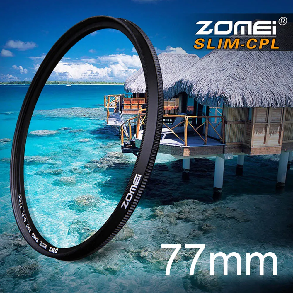 Zomei 77Mm Ultra Sottile Filtro Cpl Cir-Pl Polarizzatore Circolare Polarizzatore  Filtro Per Olympus Sony Nikon Canon Pentax Hoya Lens 77  Mm