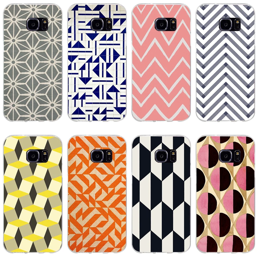 44H Marine Chevron Zigag Pattern Blu Scuro Su Custodia Morbida In Silicone Tpu Per Samsung Galaxy S6 S6 S7 Edge S8 S9 Plus Custodia