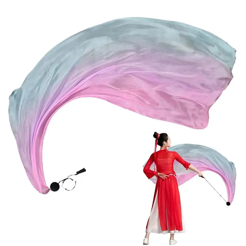 Danza Velo Di Seta Danza Del Ventre Sciarpa Di Seta Veli Poi Streamer Colori Graduali Bandiere Di Seta Poi Con Poi Ball Sciarpa Di Seta Di Danza Del V