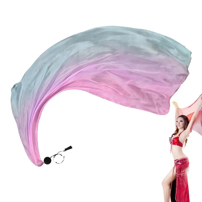 Danza Velo Di Seta Danza Del Ventre Sciarpa Di Seta Veli Poi Streamer Colori Graduali Bandiere Di Seta Poi Con Poi Ball Sciarpa Di Seta Di Danza Del V