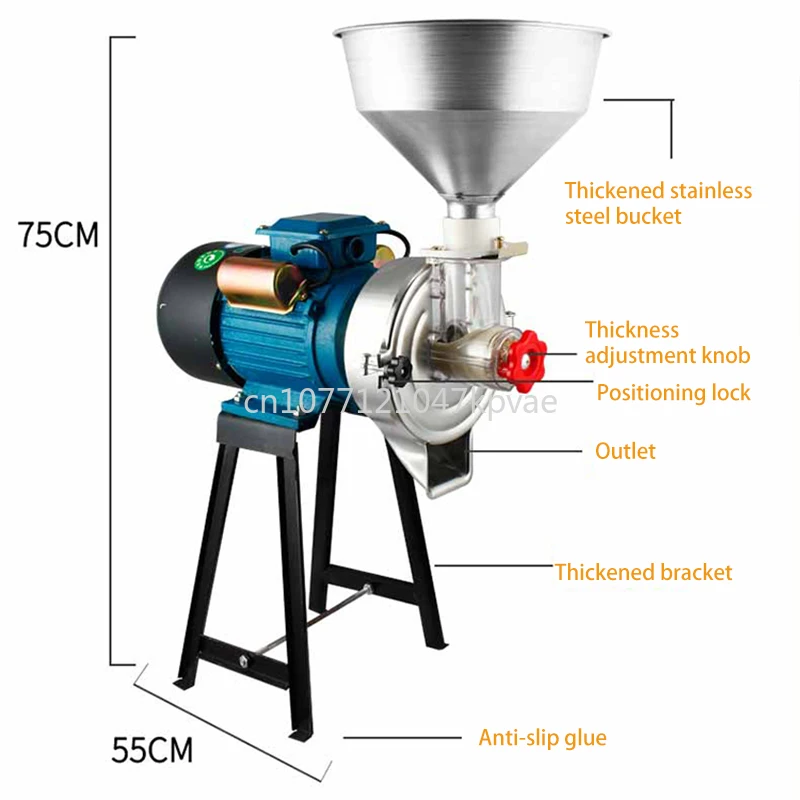 Miller Rice Milk Machine Tofu Grinder Machine Household 2200W Hot Commercial Grain Rettificatrice Testa In Acciaio Inossidabile Latte Di Soia