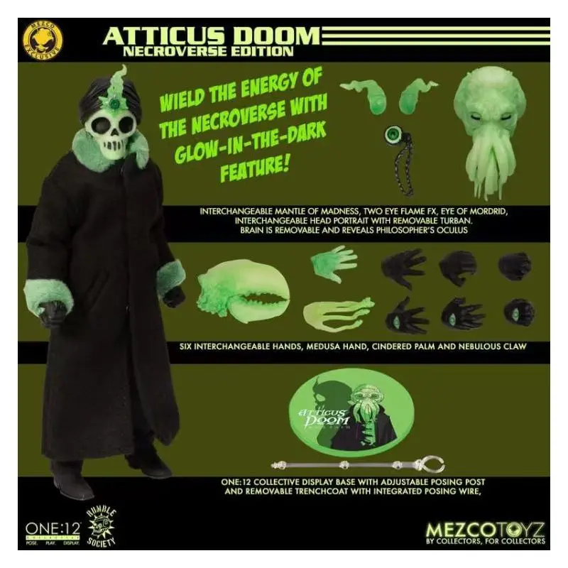 In Magazzino Originale Mezco One:12 Atticus Doom Necrotverse Edition Action Figures Model Toys
