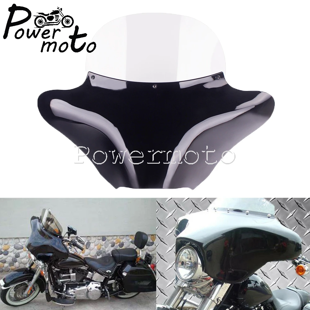 Moto Faro Anteriore Lampada Batwing Carenatura Parabrezza Per Harley Softail Flst Road King Flhr Suzuki Yamaha V-Star Honda Vtx