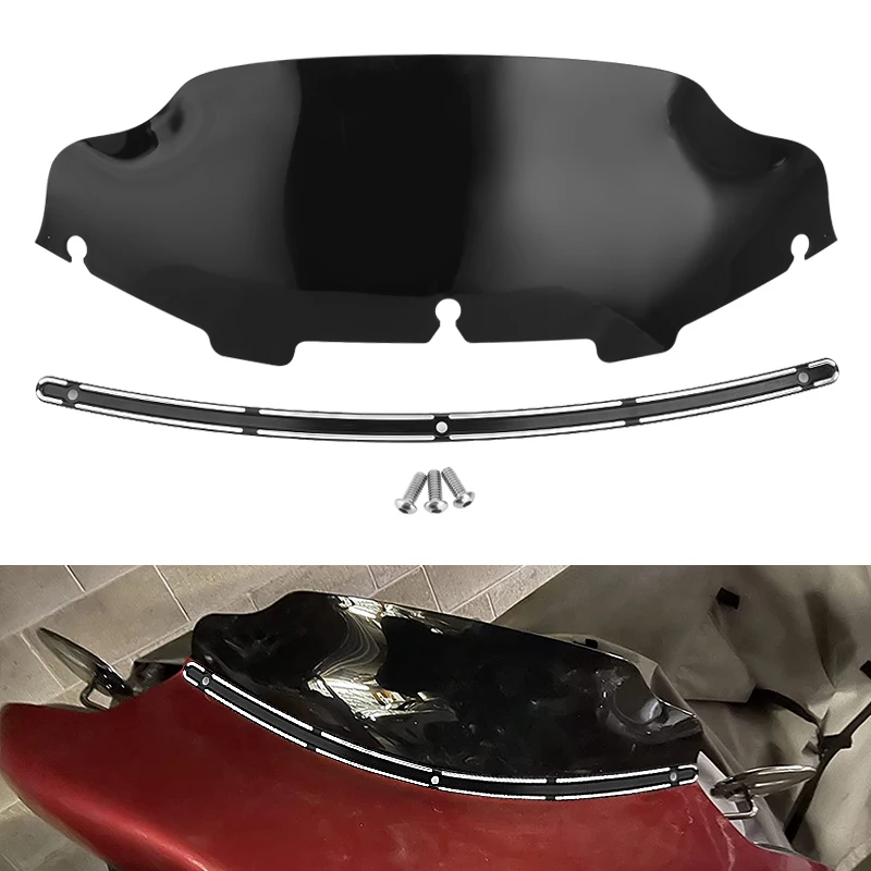 Motorcycle 6'' Batwing Fairing Windscreen Windshield Trim Wind Deflector Set For Harley Touring Street Glide Street Glide 96-13