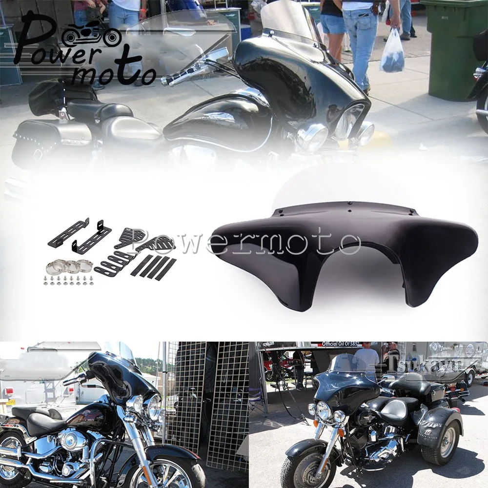 Moto Batwing Carenatura Parabrezza Parabrezza Deflettore Schermo Universale Per Harley Softail Softail Road King Super Glide Fxsb Flst