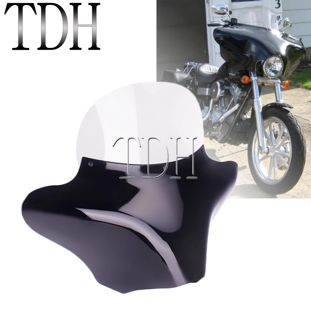 Carenatura Batwing Esterna Anteriore Nera Per Moto Per Harley Dyna Road King Flst Yamaha V Star 650 Vulcan Shadow Vtx Con Parabrezza