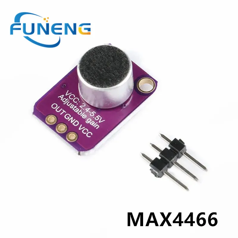 5 Pz Max4466 Max9814 Microfono Agc Scheda Amplificatore Modulo Sensore Di Suono Attacco Di Controllo Del Guadagno Automatico Per Arduino Pcb Board Kit
