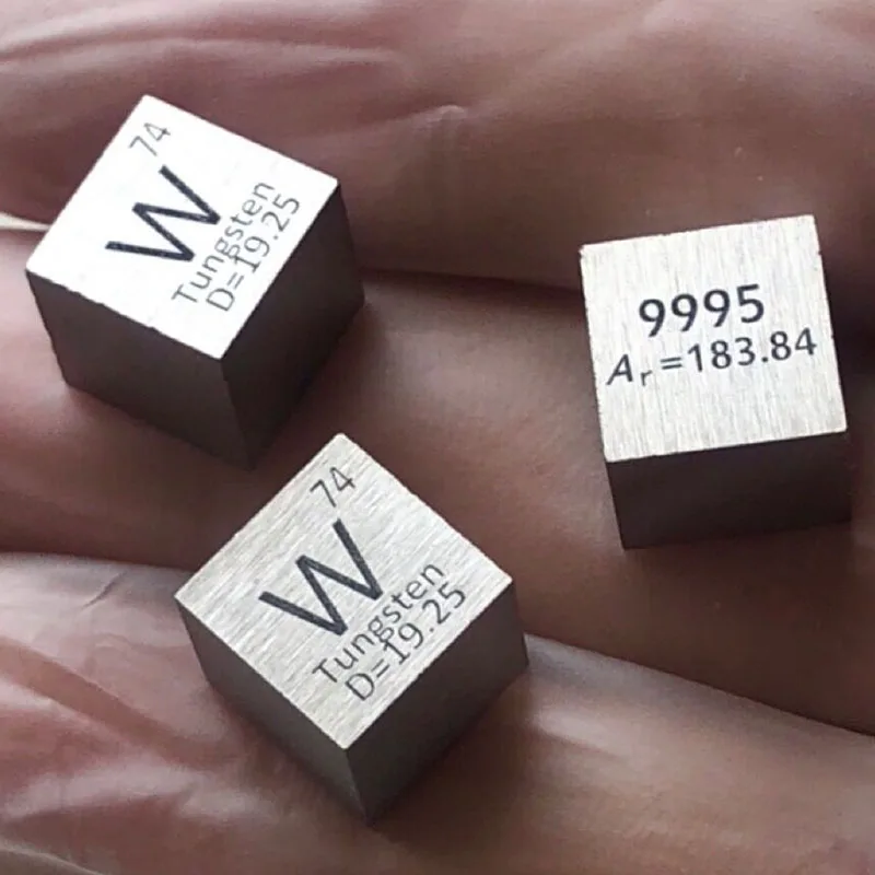 1Pc 10*10*10Mm 99.95% Tungsten W Metal Cube Carved Element Periodic Table