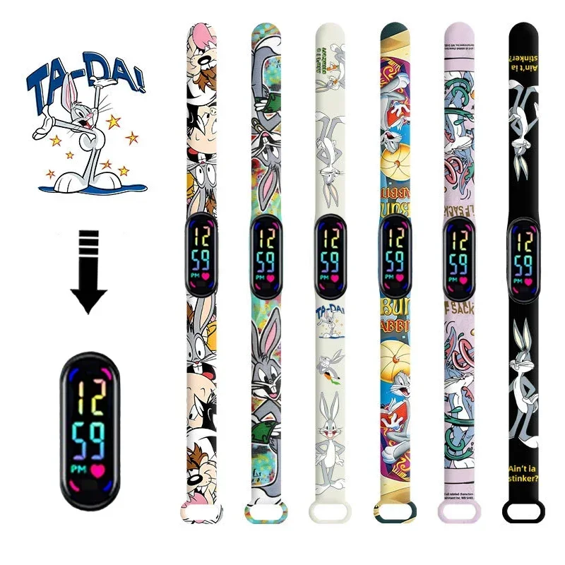 Disney Frozen Bugs Bunny Orologi Per Bambini Cartoon Anime Figure Bracciale Watch Led Touch Sport Impermeabili Orologio Per Bambini Regali Giocattolo