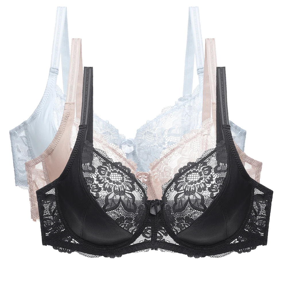 Nuovo 2023 Sexy Pizzo Donna Reggiseno Plus Size B C D E Big Size Bralette Ultrasottile Puro Cotone Reggiseno 95E Biancheria Intima Ropa De Mujer