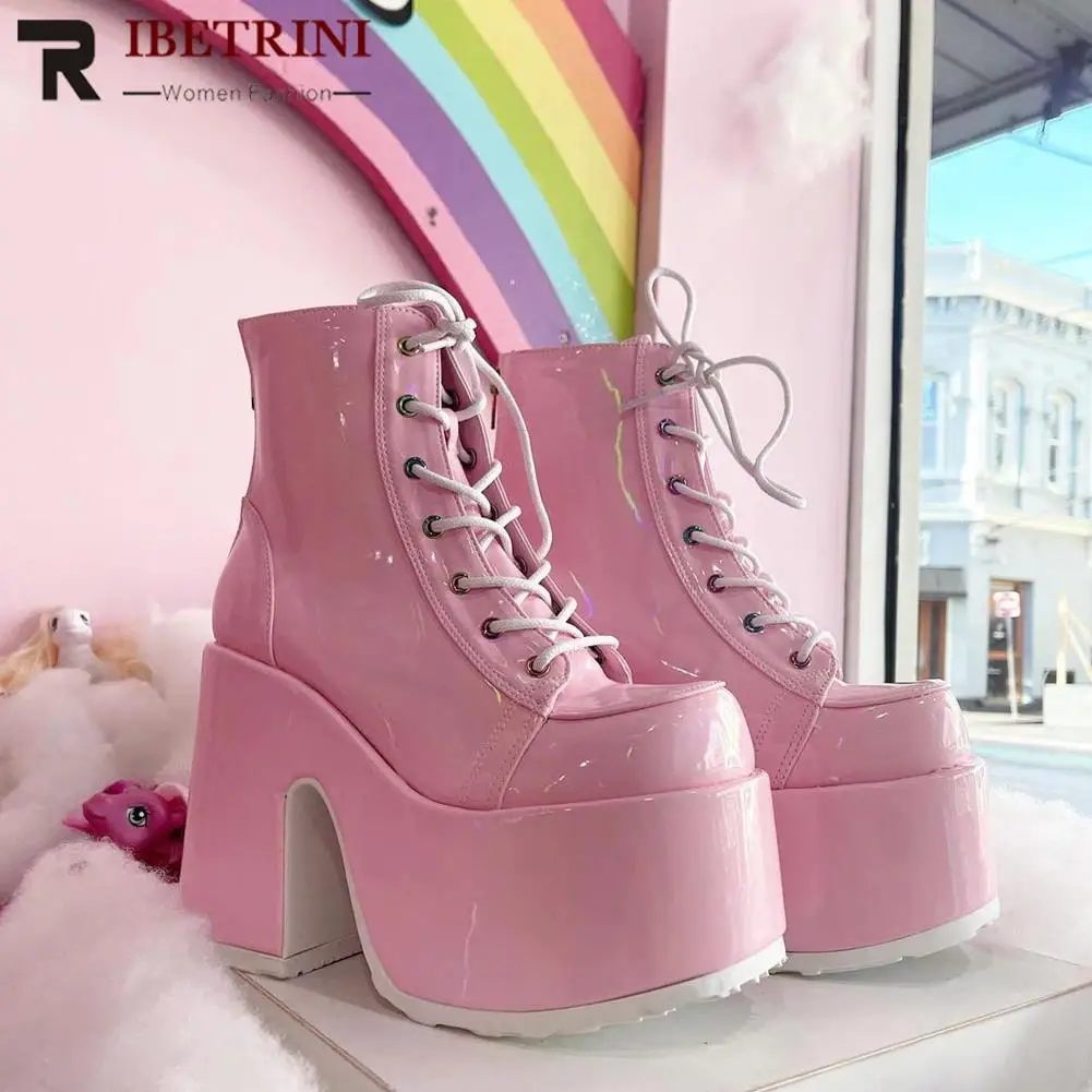 2023 Platform High Heel Cool Punk Fashion Women'S High Quality Girls Goth Shoes Nero Big Size 43 Stivali Di Lusso Casual Incrociati
