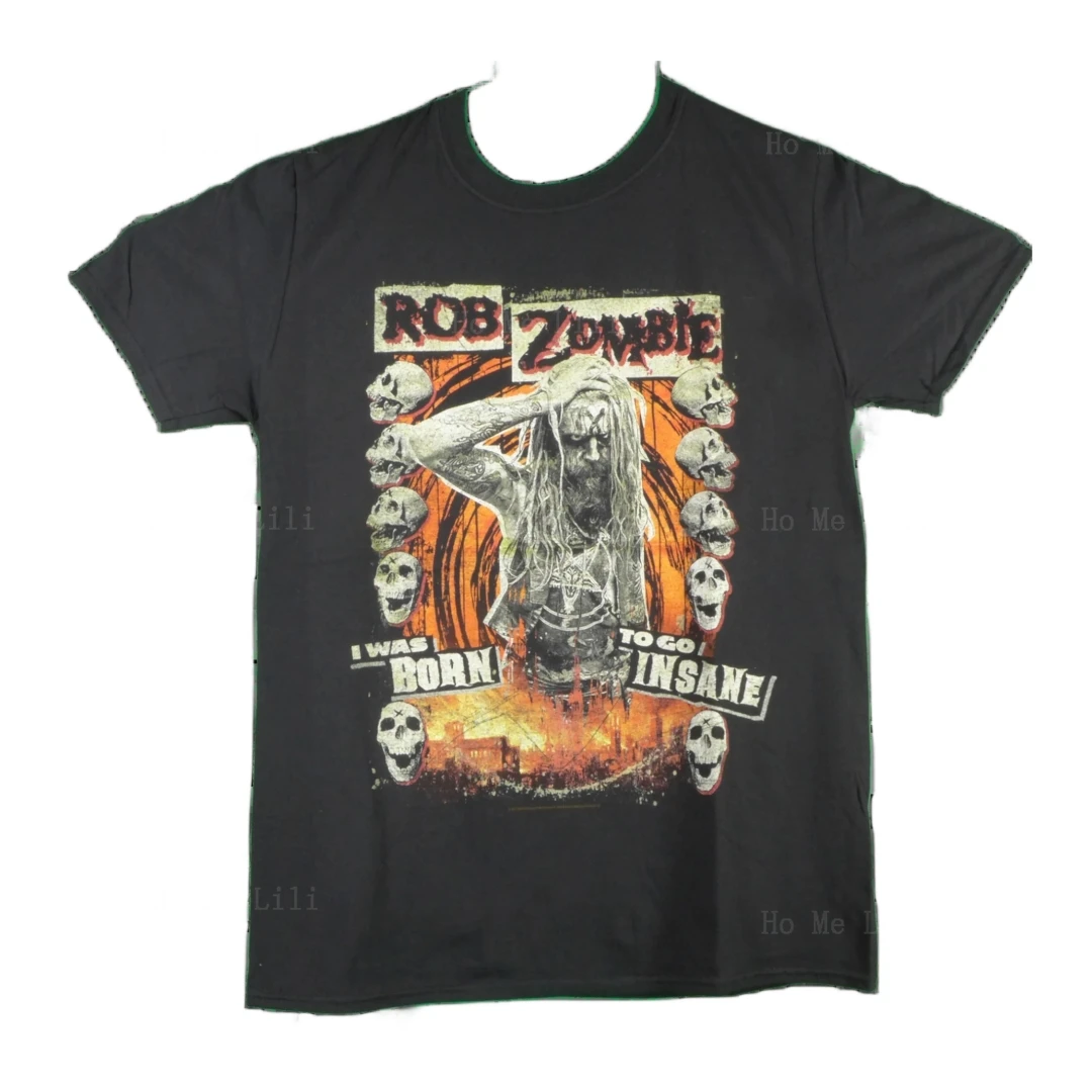 100% Cotone Rob Zombie Born To Go Insane Magliette A Maniche Corte Di Alta Qualità