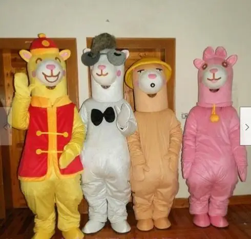 Nuovo Adulto Halloween Natale Alpaca Bella Mascotte Fancy Cartoon Mascotte Costume Peluche Fancy Dress Costume Della Mascotte