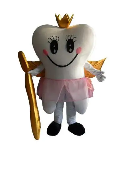 Nuovo Adulto Halloween Natale Dente Angelo Mascotte Fancy Cartoon Mascotte Costume Peluche Fancy Dress Costume Della Mascotte