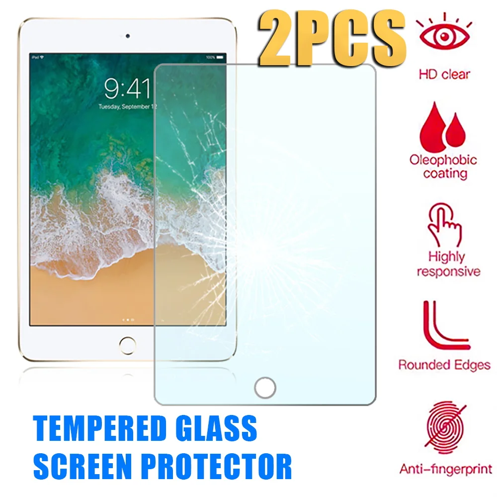2 Pezzi Di Vetro Temperato Per Ipad Mini 1 2 3 7.9 Pollici Tablet Screen Protector Cover Schermo A Copertura Totale Per A1432 A1454 A1455 A1489