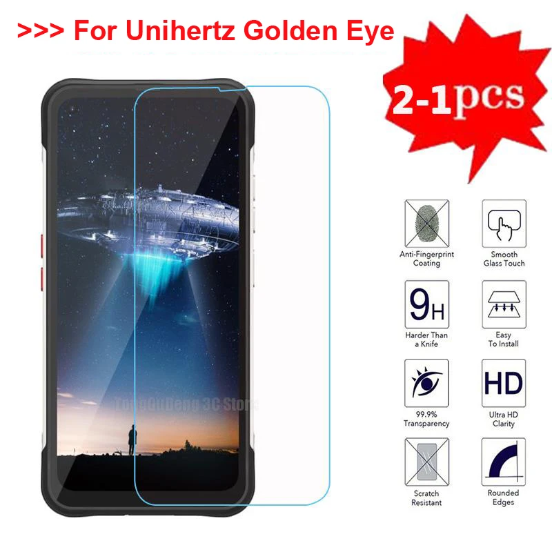 2-1 Pz Vetro Protettivo Per Unihertz Golden Eye Cover In Vetro Temperato Per Unihertz Golden Eye 6.53 "Unihertztick Screen Protector