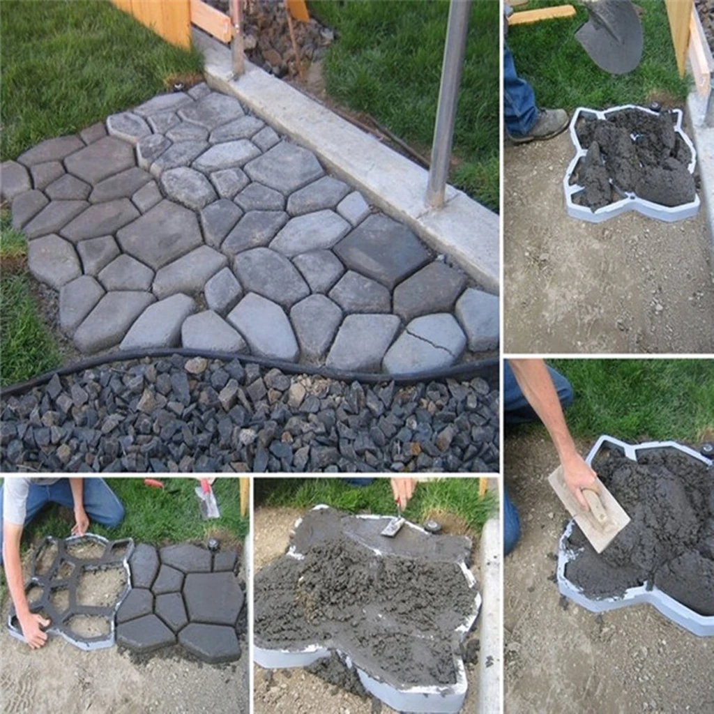 Muslimate Garden Path Maker Stampo Fai Da Te Pavimento In Plastica Pavimentazione Stampo Cemento Mattoni Stampi In Cemento Giardino Di Casa Pietra Dec