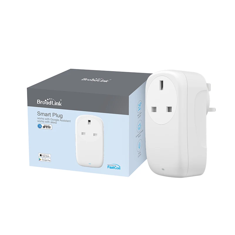 Broadlink Sp4L Uk Smart Wi-Fi Plug, Presa Timer 13A Con Luce Notturna Dimmerabile, Funziona Con Alexa, Google Assistant, Ifttt