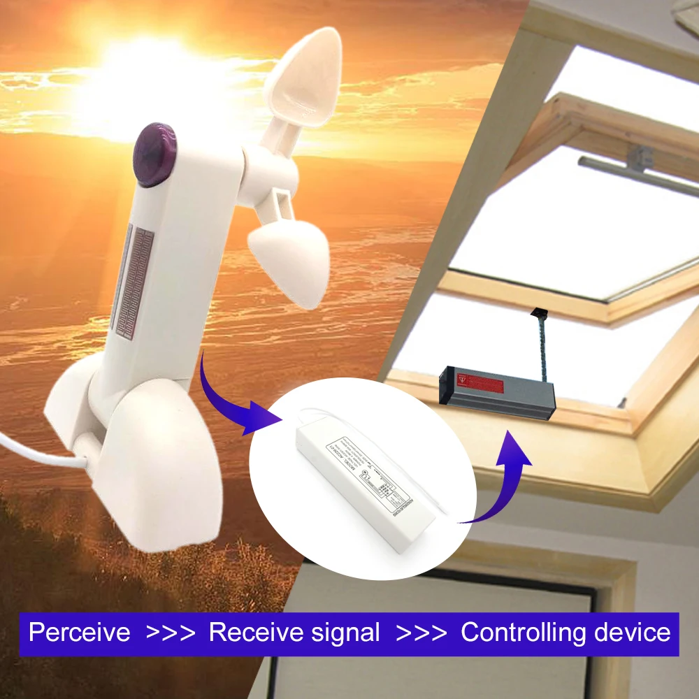 Interruttore Rf Wireless Sensore Di Pioggia Per Luce Del Vento 433Mhz Telecomando Universale Per Otturatore Per Tende Da Sole Lavoro Aok Motor Smart H