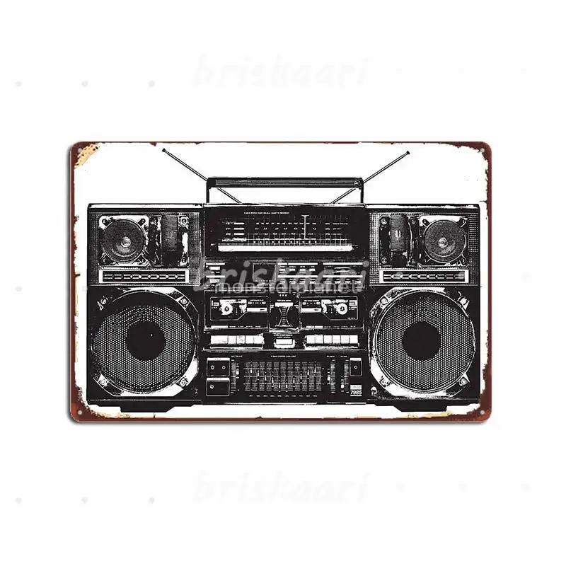 Boombox Ghetto Blaster Targhe In Metallo Decorazione Garage Cucina Retrò Cinema Cucina Poster In Metallo